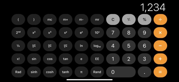 iPhone calculator