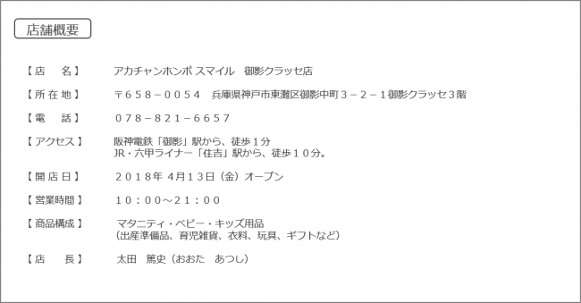 アカチャンホンポ スマイル 御影クラッセ店 ２０１８年４月１３日 金 にオープン ニコニコニュース