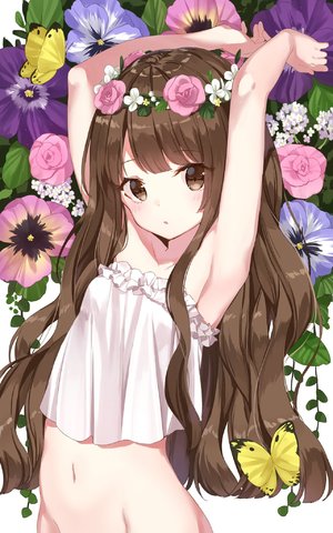 無料イラスト画像 綺麗な花 女の子 イラスト