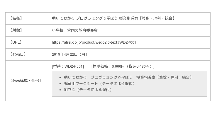 アフレル １つのロボットプログラミング教材で 算数 理科 総合 の３教科が学べる小学校向け授業指導案を4月22日 月 ニコニコニュース