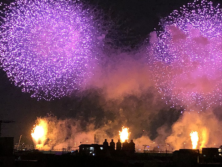 ５人が並んで花火を見ている写真が撮れた しかし 人ではなくまさかの ニコニコニュース