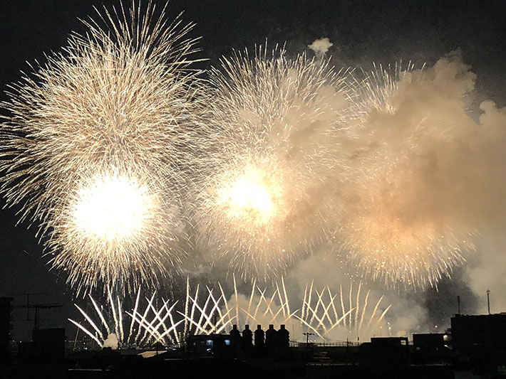 ５人が並んで花火を見ている写真が撮れた しかし 人ではなくまさかの ニコニコニュース
