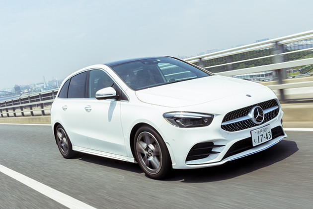 今回試乗したメルセデス・ベンツ　Ｂ１８０は「ＡＭＧライン」装着車。全長４４３０ｍｍ×全幅１７９５ｍｍ×全高１５５０ｍｍ