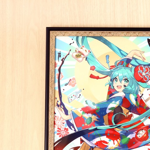 初音ミク お正月バージョンの描き下ろしイラストを使用したアートフレームが登場 ニコニコニュース