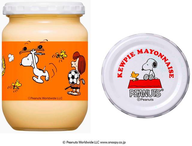 スヌーピー デザインの キューピー 瓶入りマヨネーズ発売決定