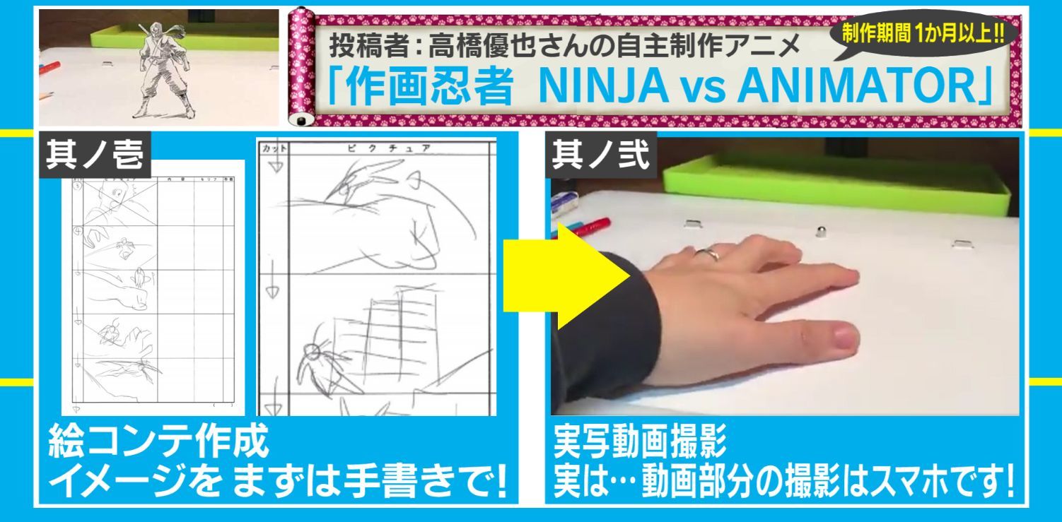 机の上を駆け回る忍者に驚き あるアニメーターが制作した秒動画が話題に ニコニコニュース