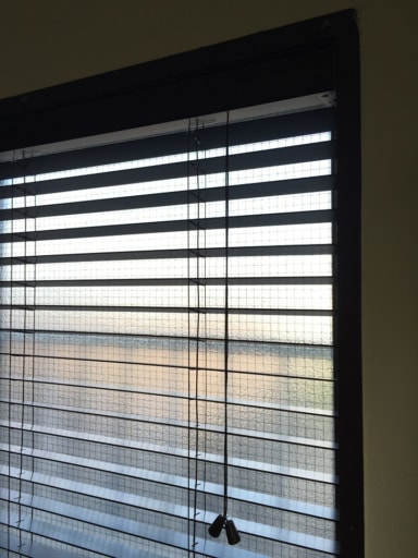 ブラインドの羽根の向きで光を調整