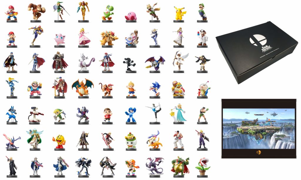 スマブラsp 参戦キャラ63体のamiiboがセットがamazonで発表 保管箱や掛け軸も収録して50セットのみの限 ニコニコニュース