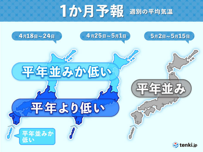 4月下旬も寒い日ある 低温傾向続く 1か月予報 ニコニコニュース