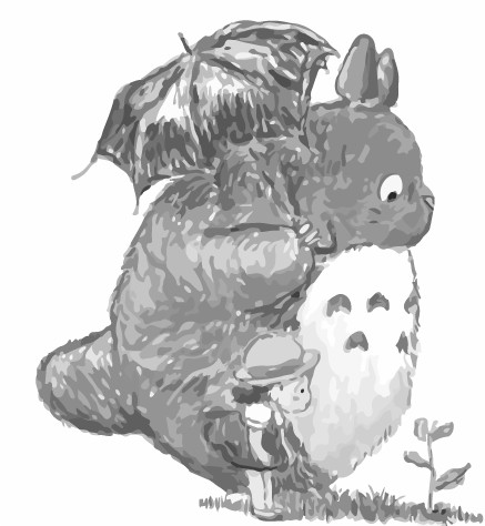 トトロ イラスト 白黒 人気のイラスト画像