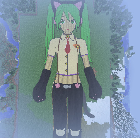 Minecraft にゃんこミクのドット絵 作ってみた ゆっくりトレさん